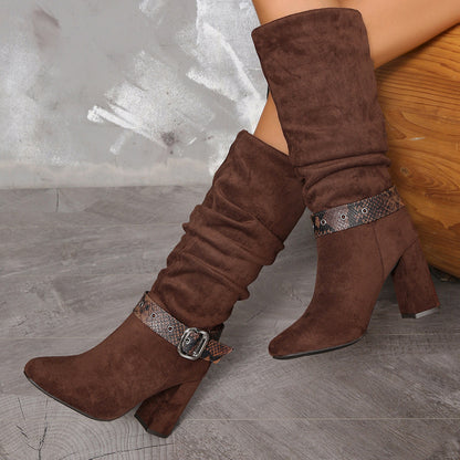 High Heel Slip On Boots - Brinxx Couture