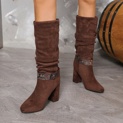 High Heel Slip On Boots - Brinxx Couture