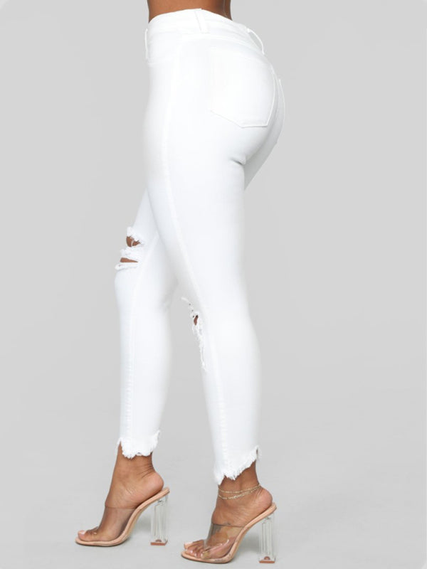 High Waist Ripped Jeans - Brinxx Couture