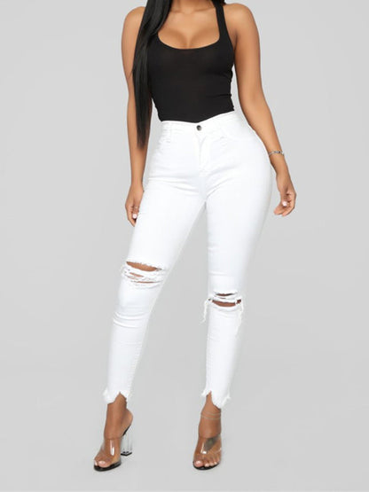 High Waist Ripped Jeans - Brinxx Couture