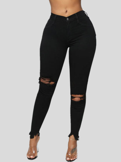 High Waist Ripped Jeans - Brinxx Couture