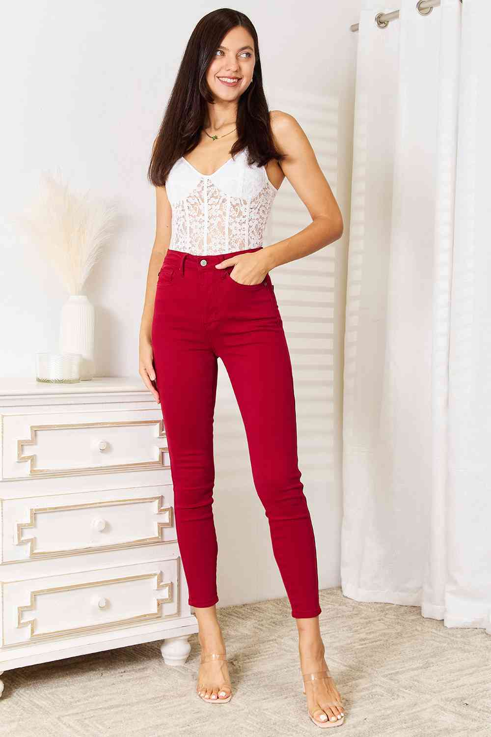 High Waist Tummy Control Skinny Jeans - Brinxx Couture