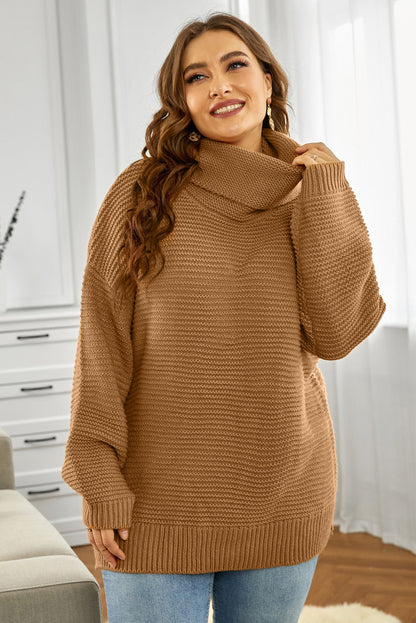 Horizontal Ribbing Turtleneck Sweater - Brinxx Couture