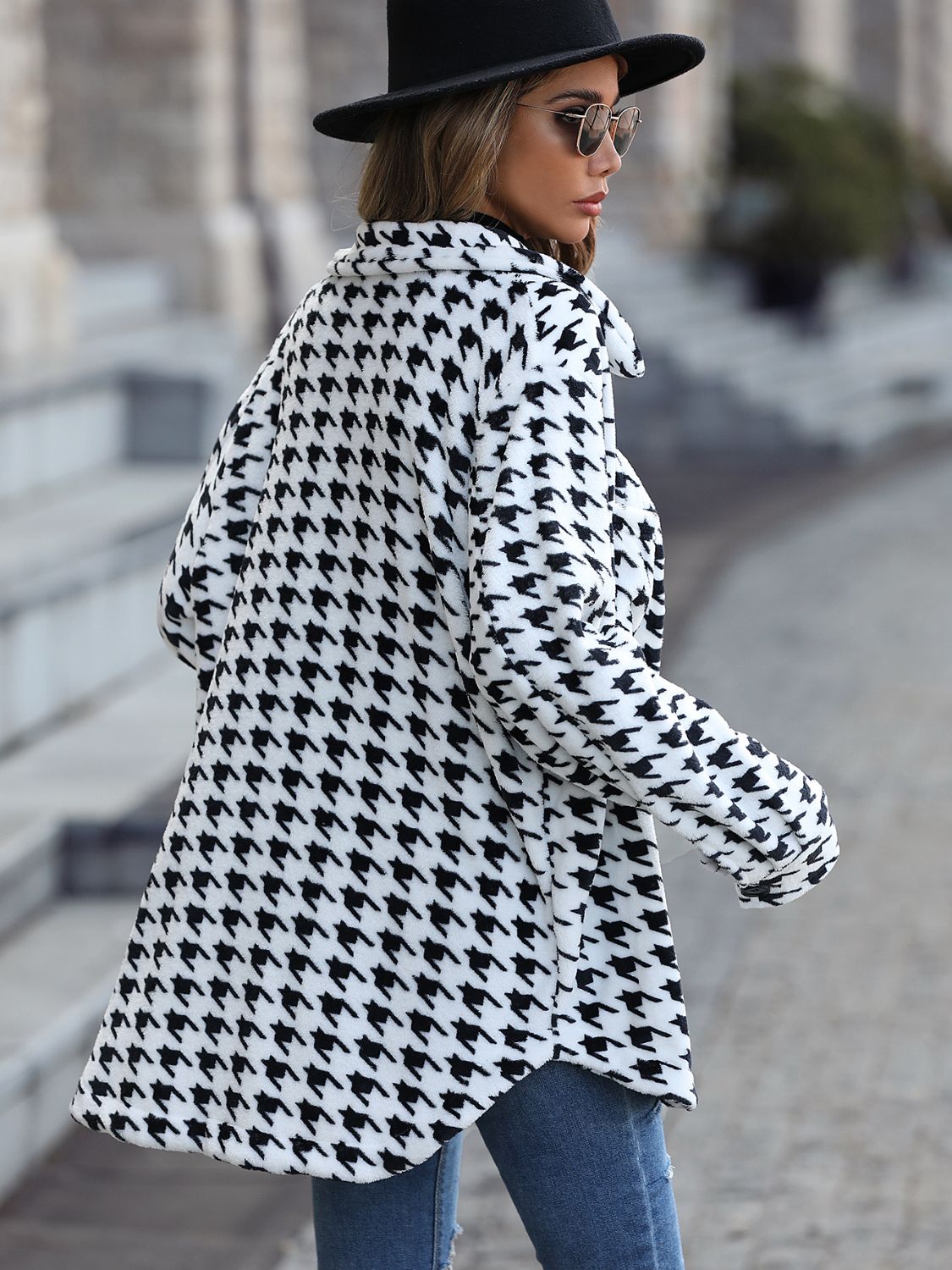 Houndstooth Button Down Jacket - Brinxx Couture