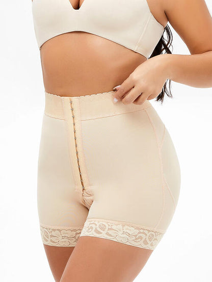 Lace Detail Hook-and-Eye Shaping Shorts - Brinxx Couture