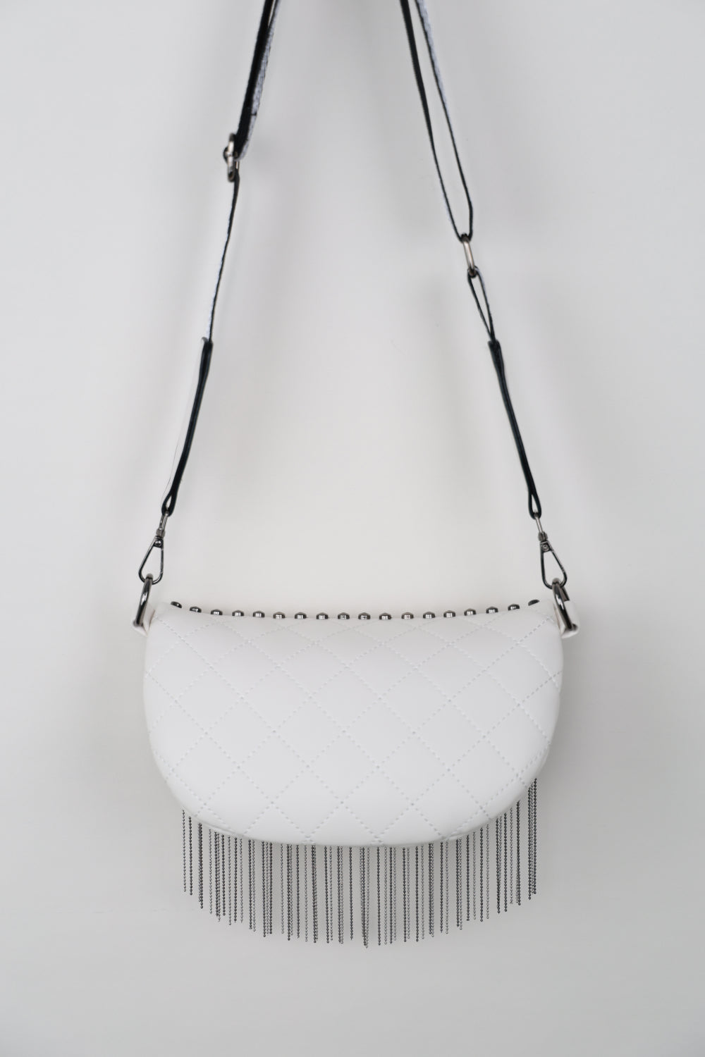 Leather Studded Sling Bag with Fringes - Brinxx Couture