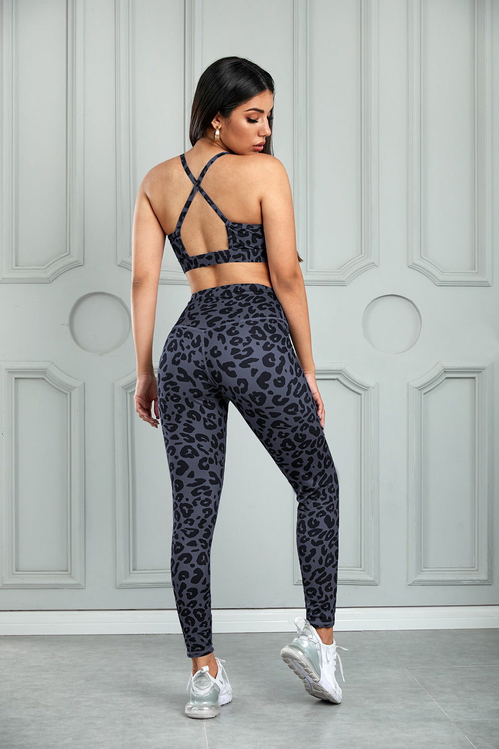 Leopard Sports Bra and Leggings Yoga Set - Brinxx Couture