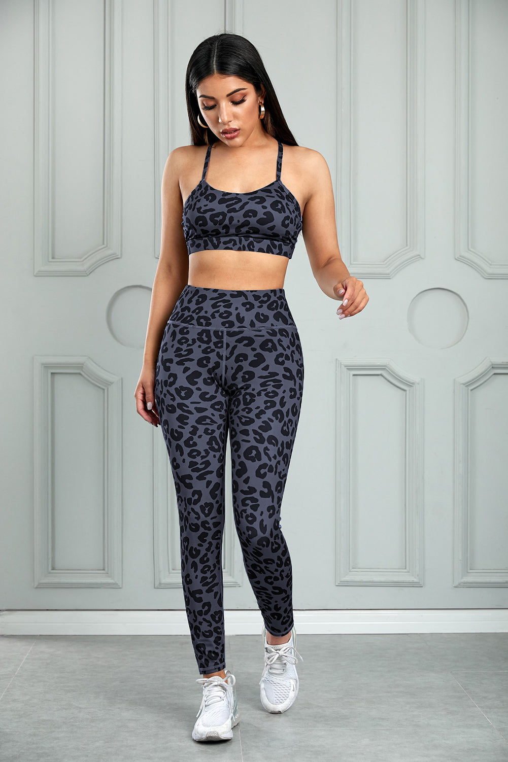 Leopard Sports Bra and Leggings Yoga Set - Brinxx Couture