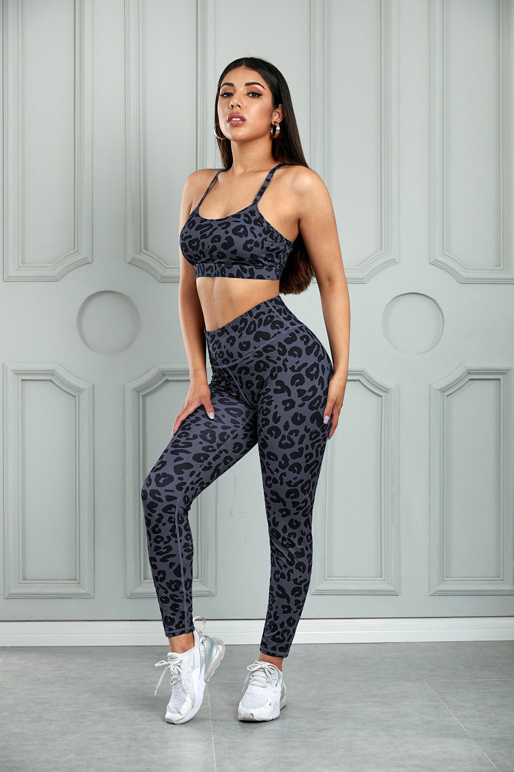 Leopard Sports Bra and Leggings Yoga Set - Brinxx Couture