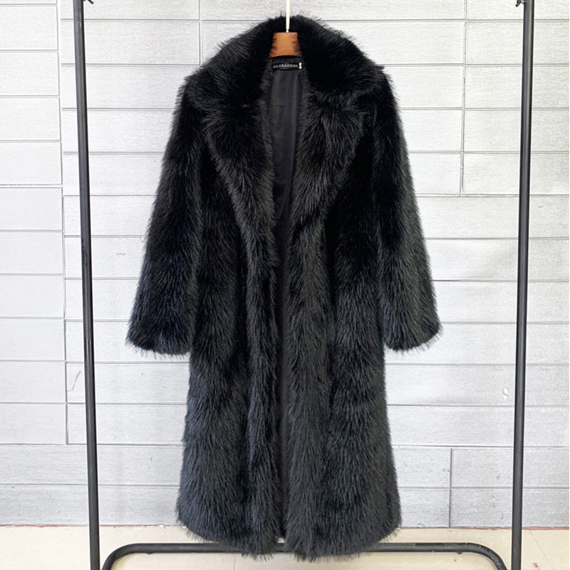 A stylish Long Faux Fur Overcoat for women. this piece adds a touch of elegance to your outfit - Brinxx Couture