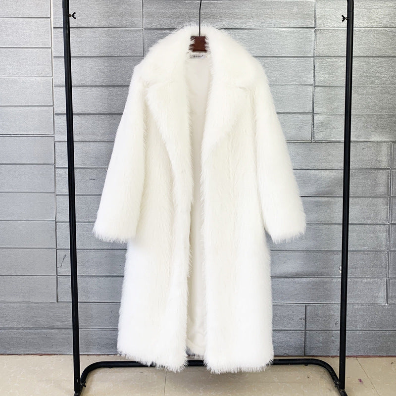 A stylish Long Faux Fur Overcoat for women. this piece adds a touch of elegance to your outfit - Brinxx Couture