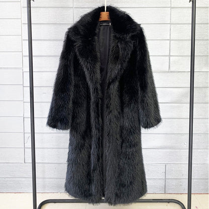 A stylish Long Faux Fur Overcoat for women. this piece adds a touch of elegance to your outfit - Brinxx Couture