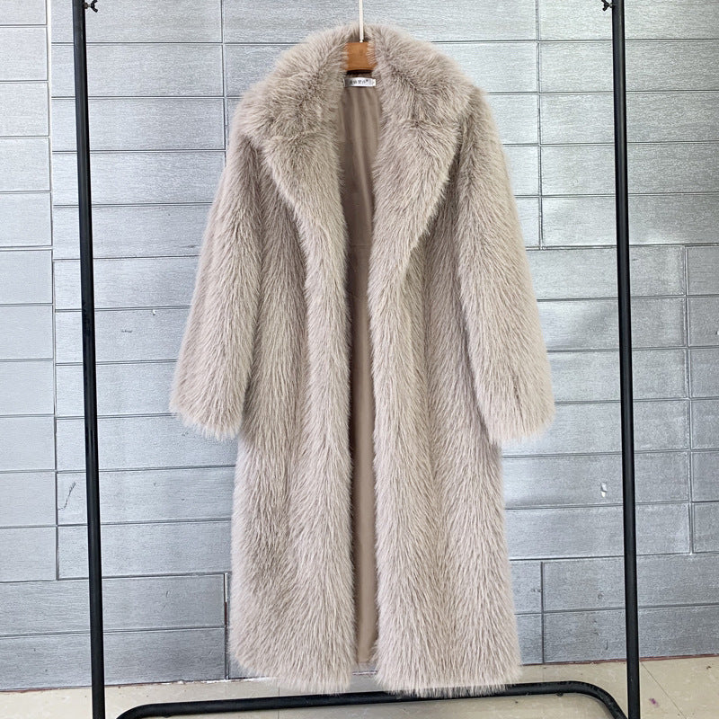 A stylish Long Faux Fur Overcoat for women. this piece adds a touch of elegance to your outfit - Brinxx Couture