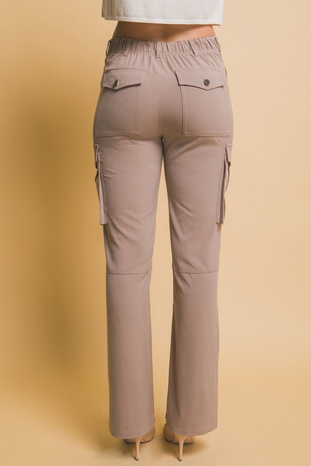 A stylish Love Tree High Rise Cargo Pants with Pockets for women. this piece adds a touch of elegance to your outfit - Brinxx Couture