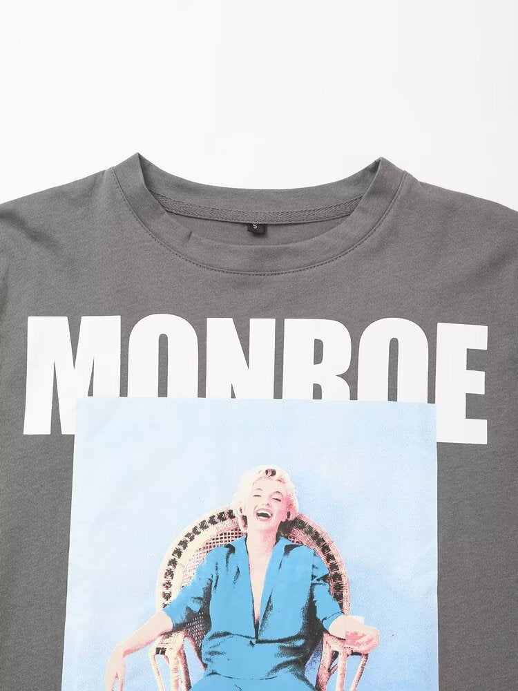 Marilyn Monroe Loose Printed T shirt - Brinxx Couture