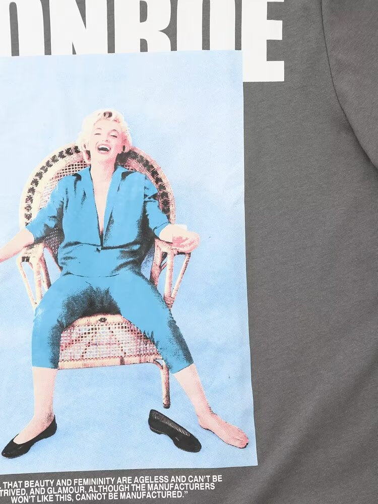 Marilyn Monroe Loose Printed T shirt - Brinxx Couture