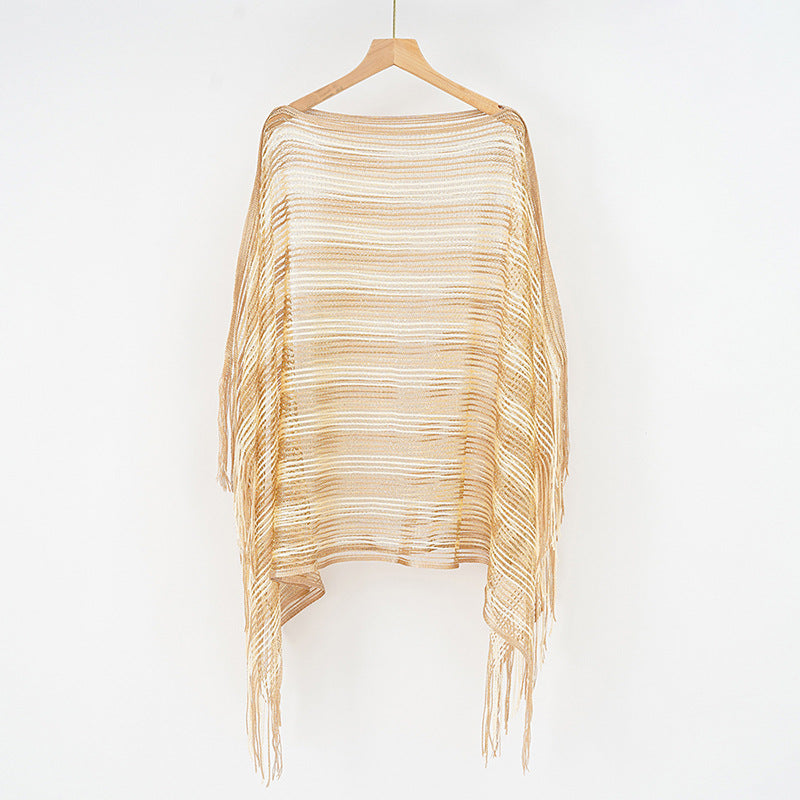 Mesh Sunscreen Striped Shawl - Brinxx Couture