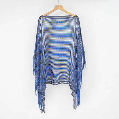 Mesh Sunscreen Striped Shawl - Brinxx Couture