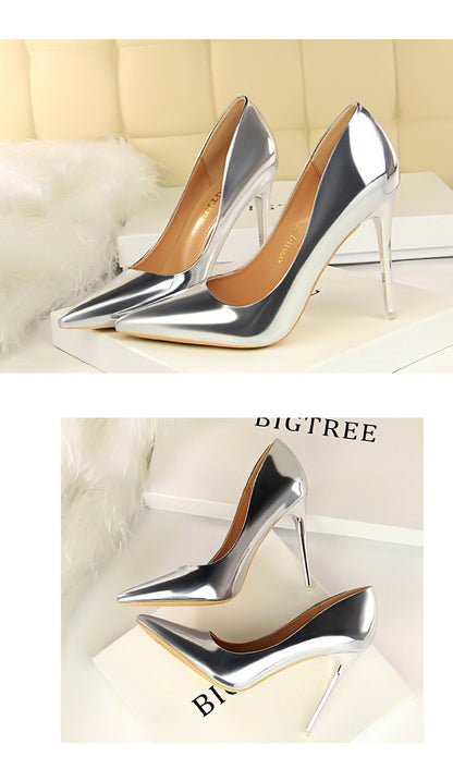 A stylish Metallic Pointed Toe Classic Pumps for women. this piece adds a touch of elegance to your outfit - Brinxx Couture