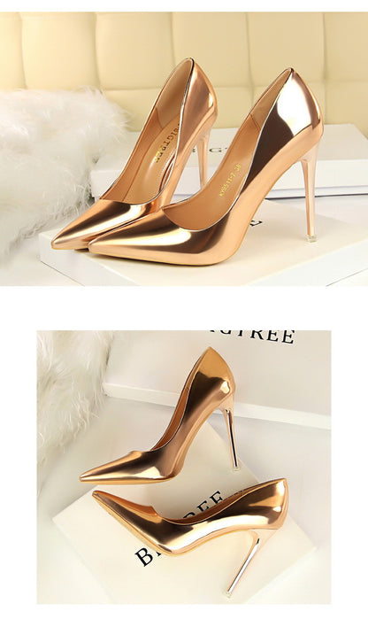 A stylish Metallic Pointed Toe Classic Pumps for women. this piece adds a touch of elegance to your outfit - Brinxx Couture