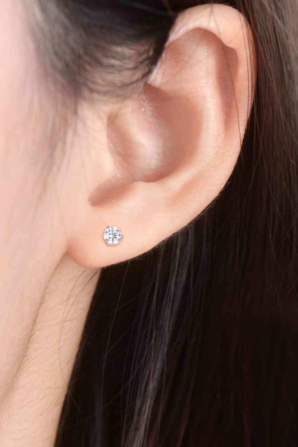 Moissanite 925 Sterling Silver Stud Earrings - Brinxx Couture