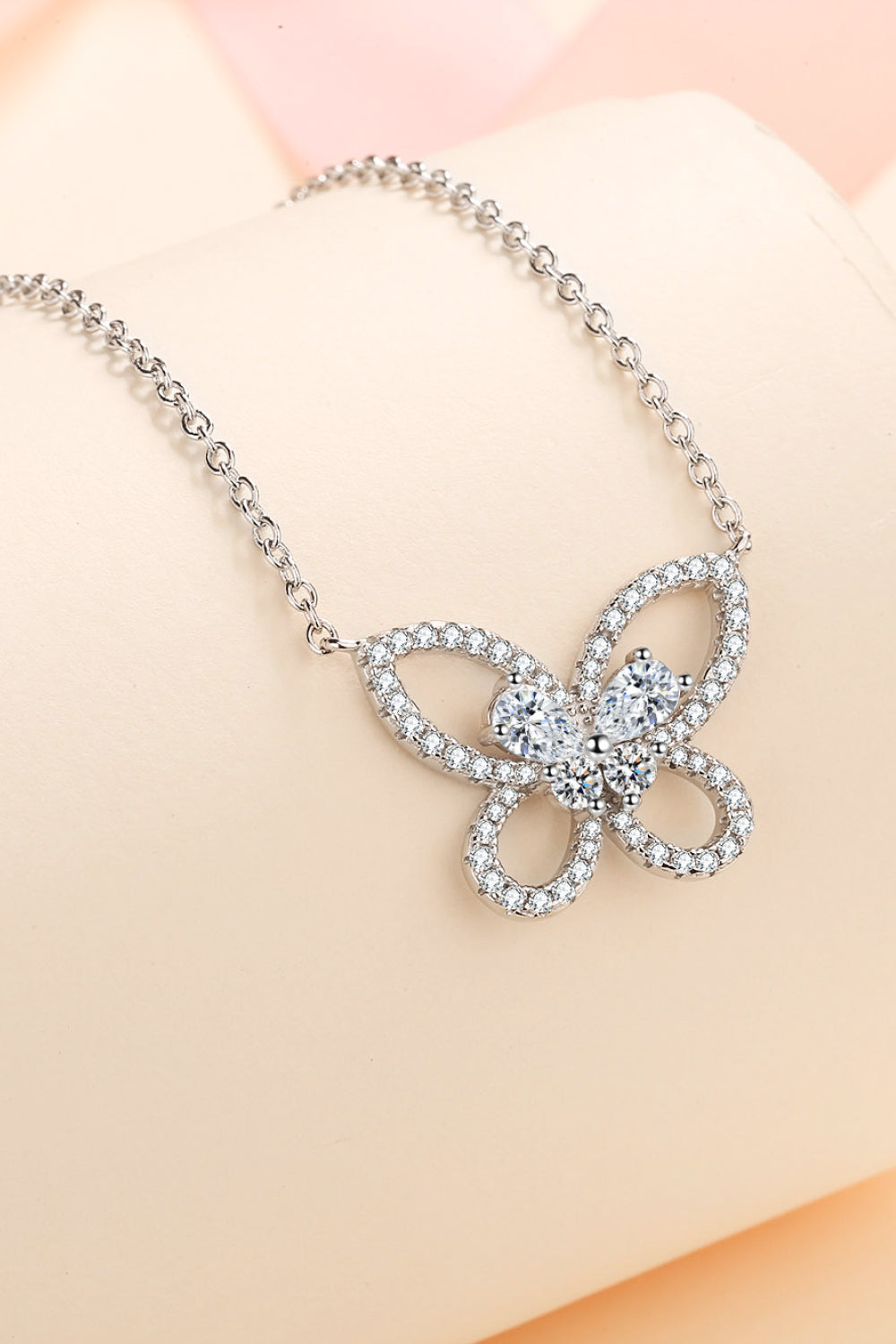 Moissanite Butterfly Pendant Necklace - Brinxx Couture