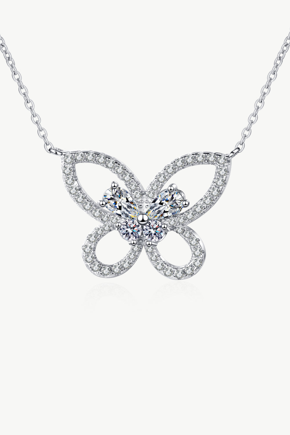 Moissanite Butterfly Pendant Necklace - Brinxx Couture