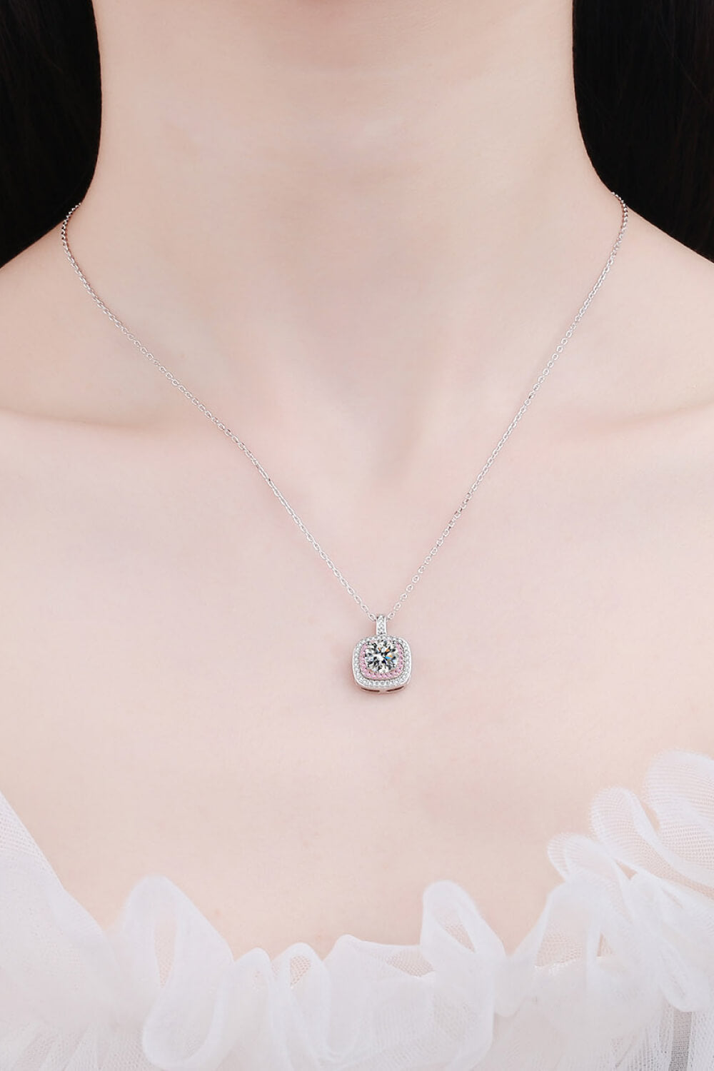 Moissanite Geometric Pendant Necklace - Brinxx Couture