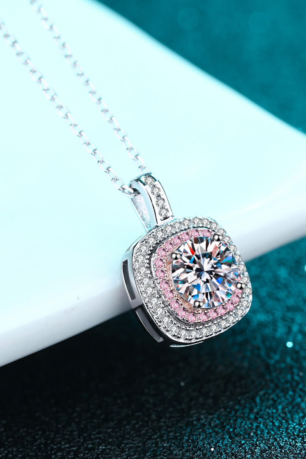 Moissanite Geometric Pendant Necklace - Brinxx Couture