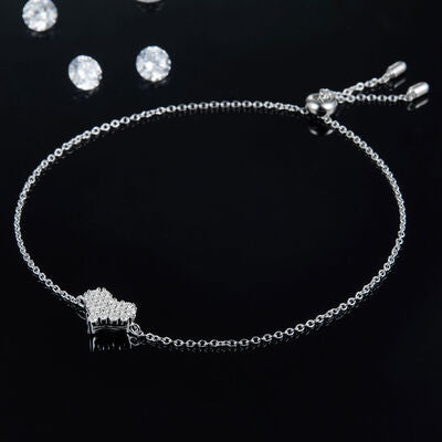 Moissanite Heart Sterling Silver Bracelet - Brinxx Couture