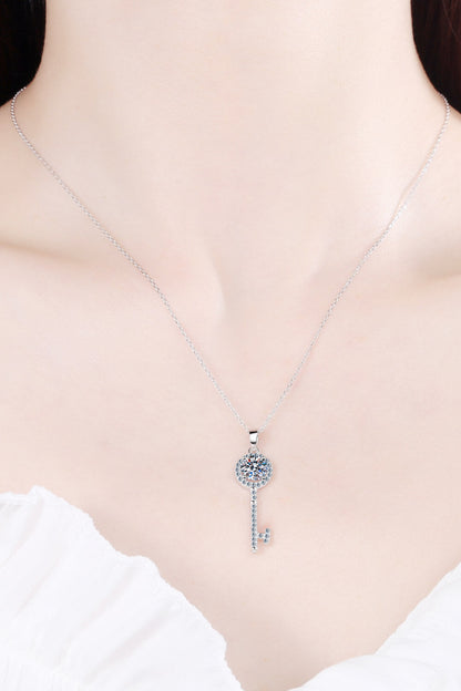 Moissanite Key Pendant Necklace - Brinxx Couture