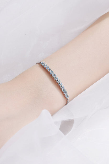 Moissanite Sterling Silver Bracelet - Brinxx Couture