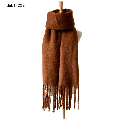 Tassel Solid Color Scarf - Brinxx Couture