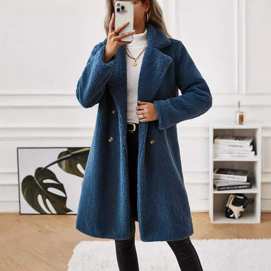 A stylish Cozy Plush Mid-Length Coat for Women for women. this piece adds a touch of elegance to your outfit - Brinxx Couture