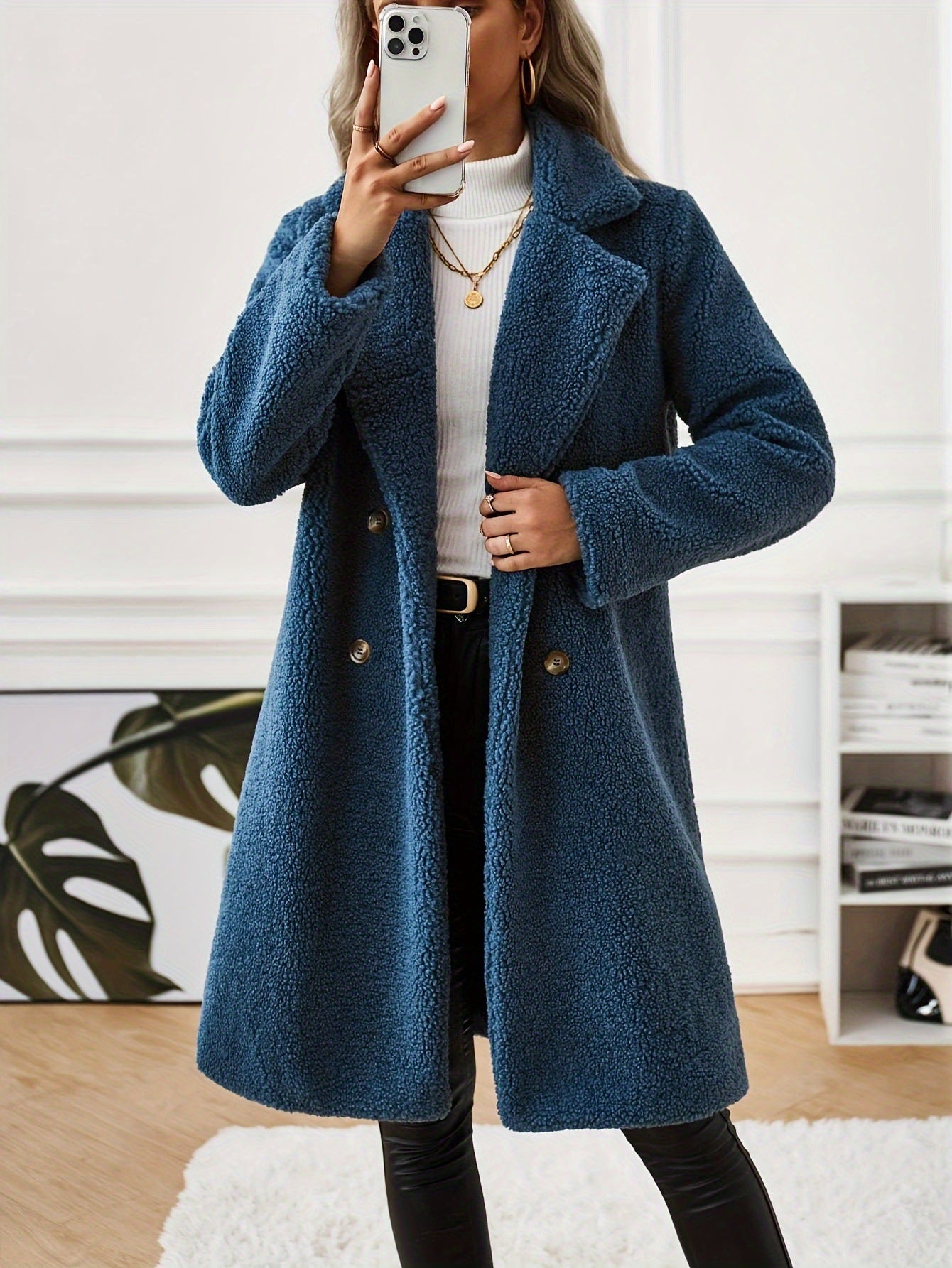 A stylish Cozy Plush Mid-Length Coat for Women for women. this piece adds a touch of elegance to your outfit - Brinxx Couture