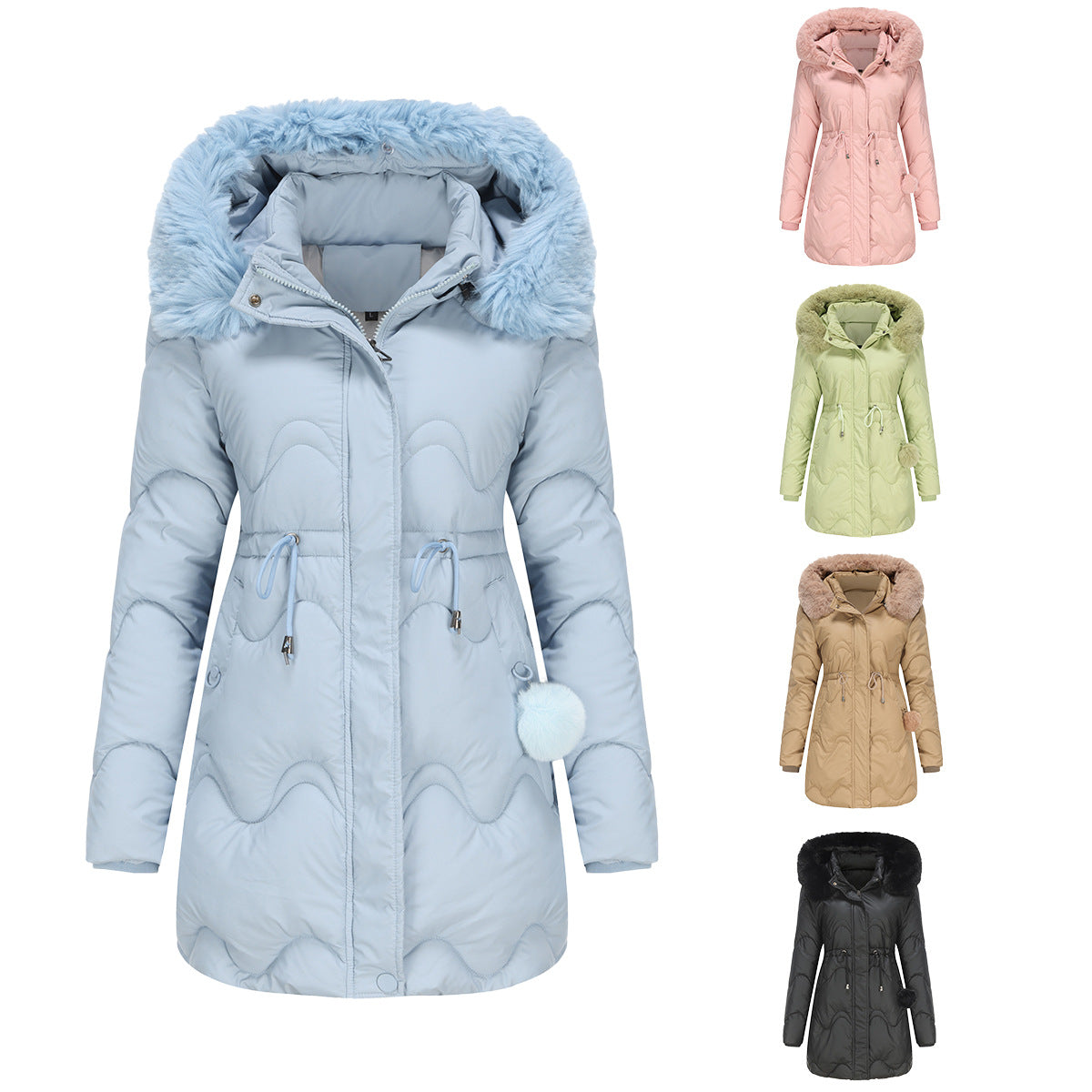 Casual Long Parka with Pockets and Zipper - Brinxx Couture