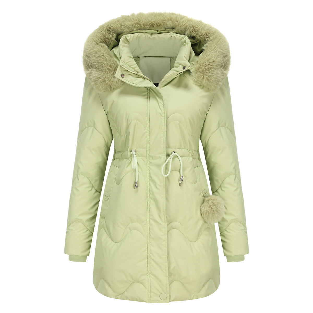 Casual Long Parka with Pockets and Zipper - Brinxx Couture