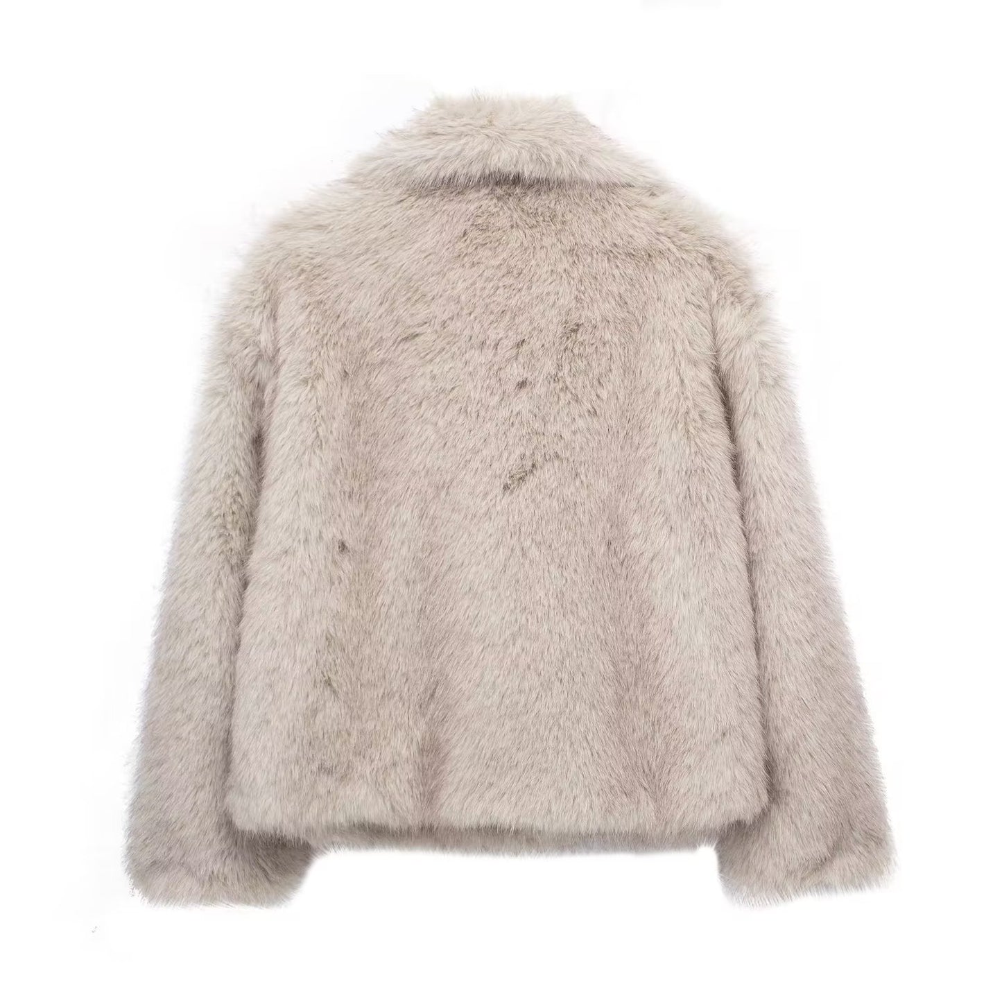 Faux Fur Large Collared Coat - Brinxx Couture