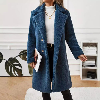 A stylish Cozy Plush Mid-Length Coat for Women for women. this piece adds a touch of elegance to your outfit - Brinxx Couture