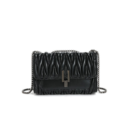 A stylish Pleated Chain Messenger Shoulder Bag for women. this piece adds a touch of elegance to your outfit - Brinxx Couture