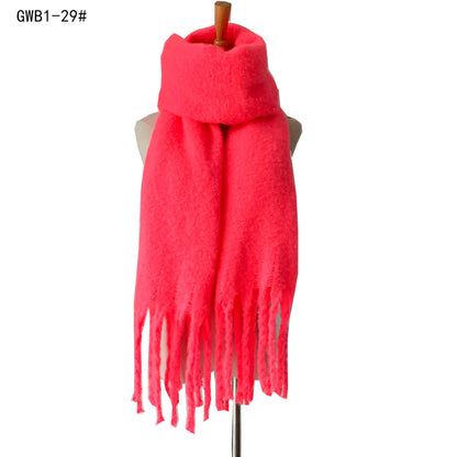 Tassel Solid Color Scarf - Brinxx Couture