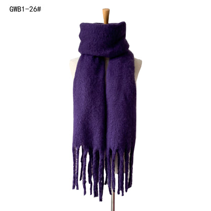 Tassel Solid Color Scarf - Brinxx Couture