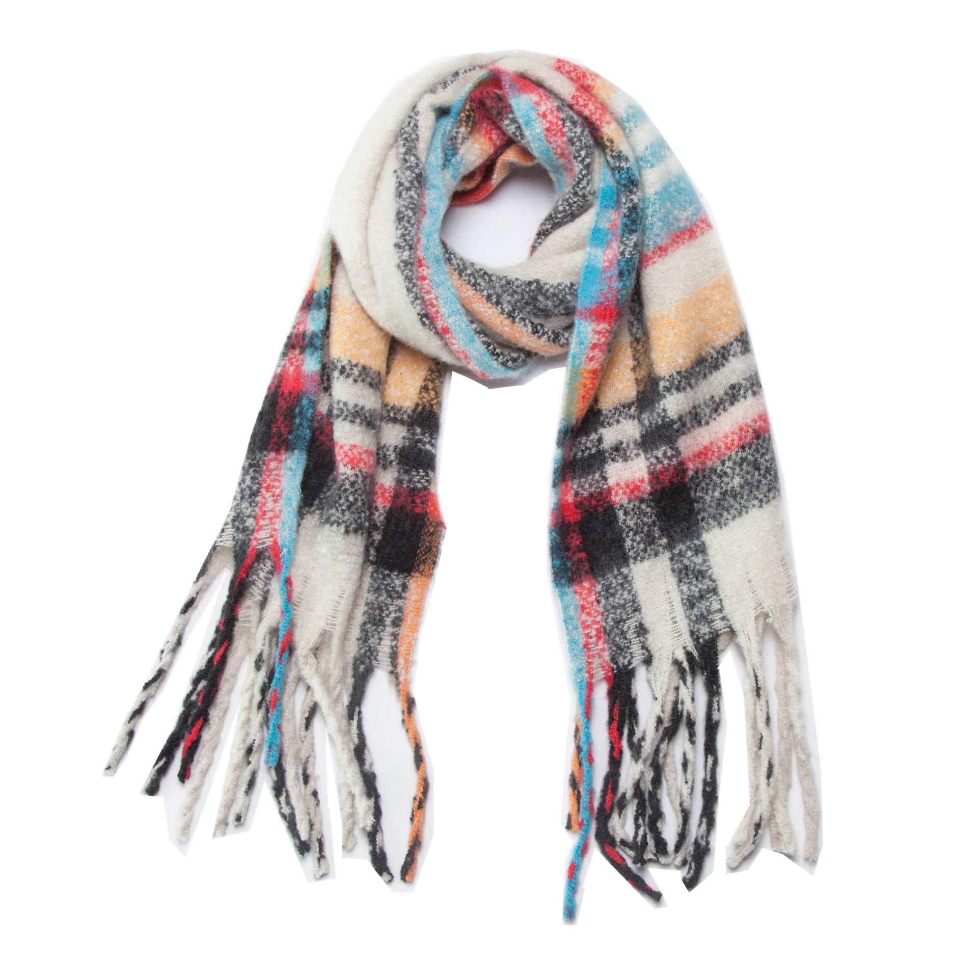 Plaid Tassel Scarf - Brinxx Couture