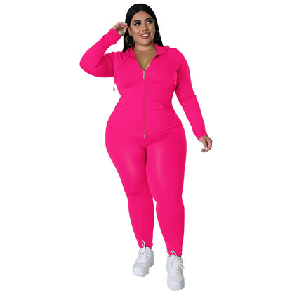 Plus Size Long Sleeve Sweat Suit - Brinxx Couture