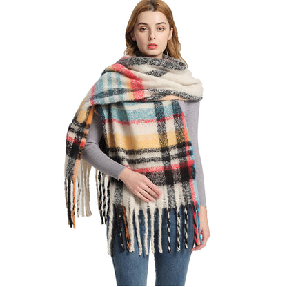 Plaid Tassel Scarf - Brinxx Couture