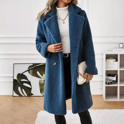 A stylish Cozy Plush Mid-Length Coat for Women for women. this piece adds a touch of elegance to your outfit - Brinxx Couture