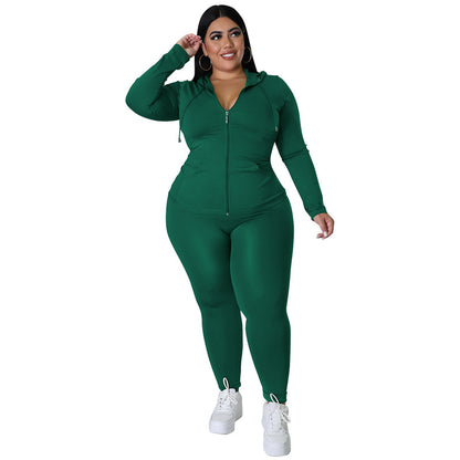 Plus Size Long Sleeve Sweat Suit - Brinxx Couture