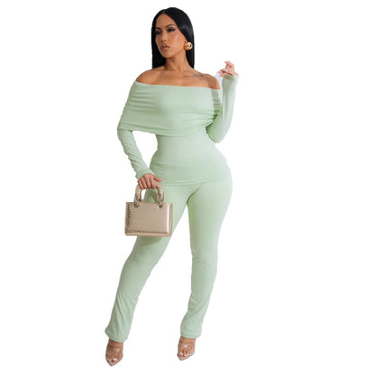 Off the Shoulder Long Sleeve Set - Brinxx Couture