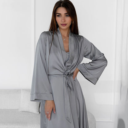 A stylish Satin Two Piece Sleepwear Set for women. this piece adds a touch of elegance to your outfit - Brinxx Couture