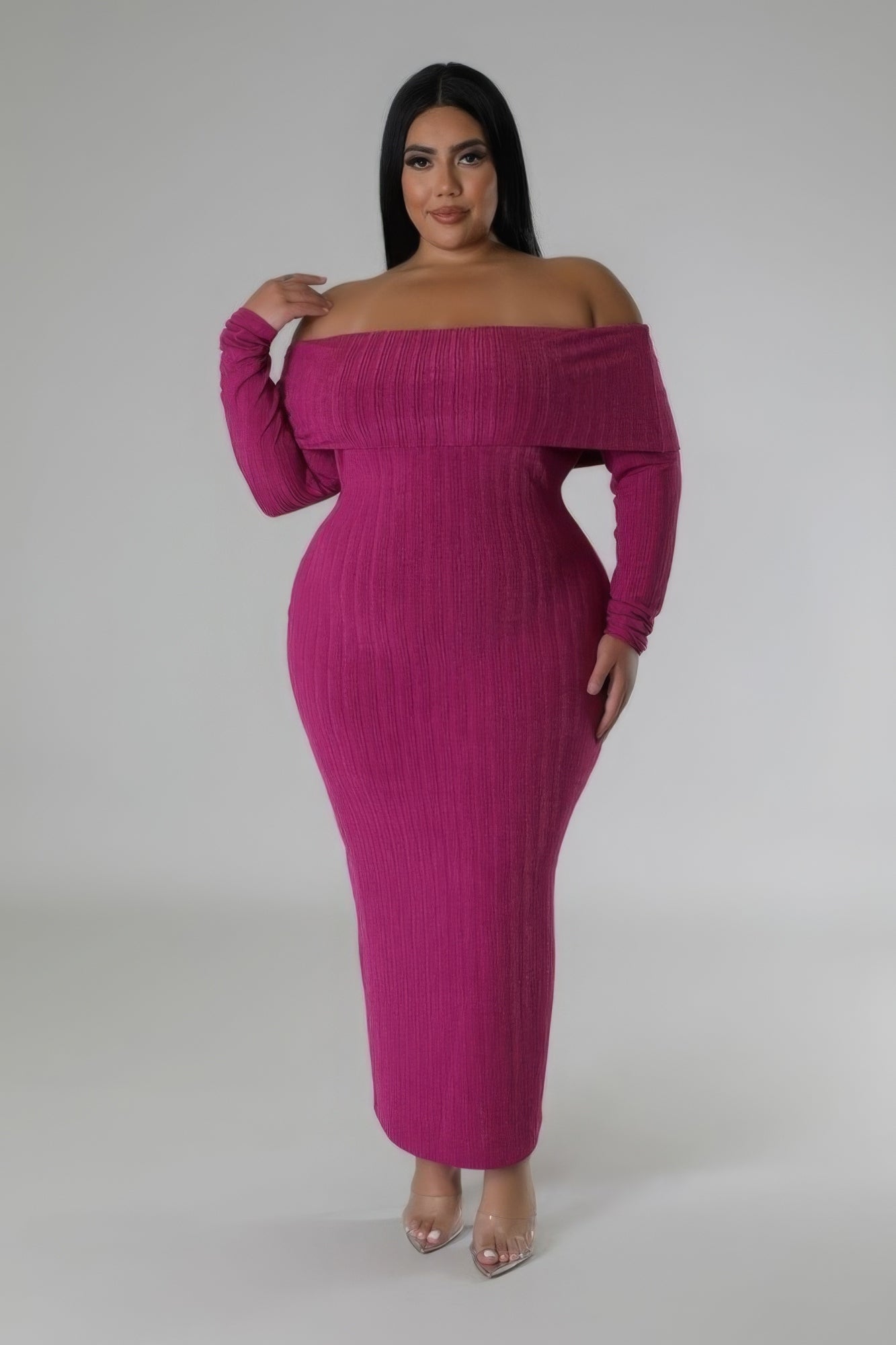 Off Shoulders Stretch Dress - Brinxx Couture